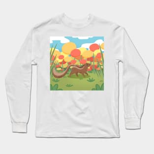 Chippy Munk in Flowers Long Sleeve T-Shirt